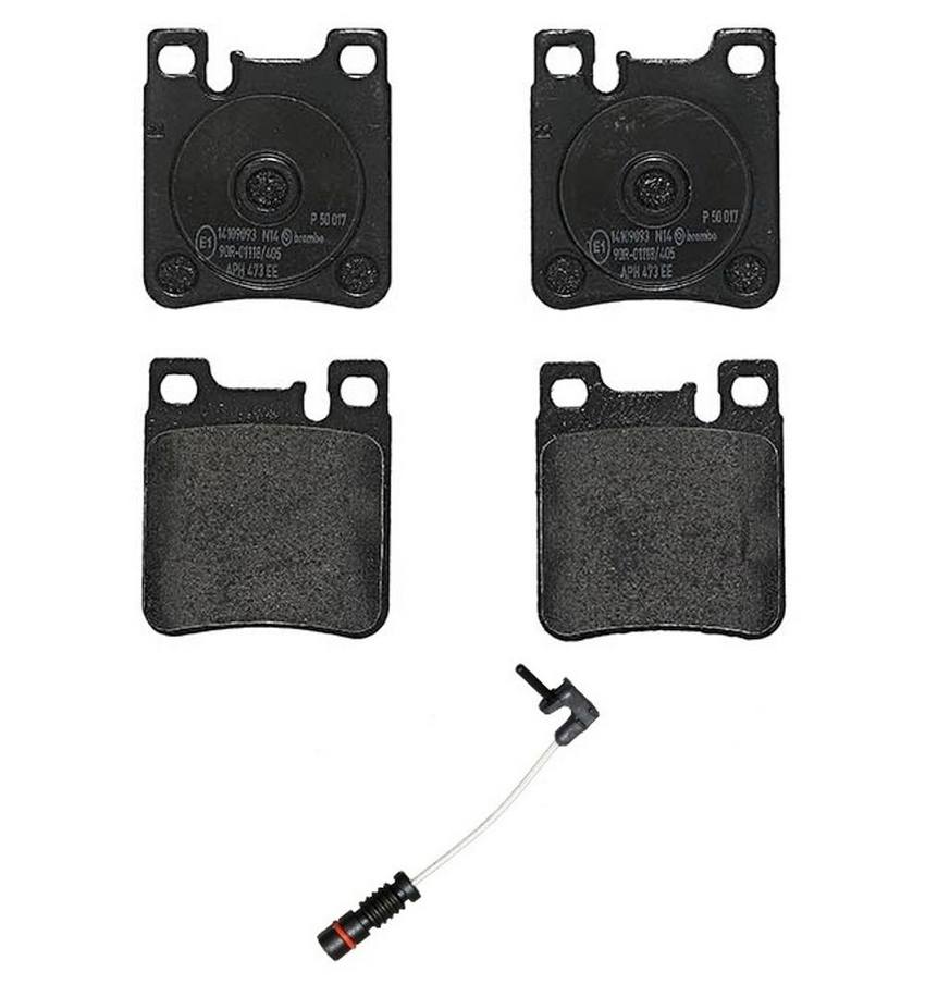 Mercedes Brakes Set Kit - Pads Rear (Low-Met) (with Sensor) 004420932041 - Brembo 2595507KIT